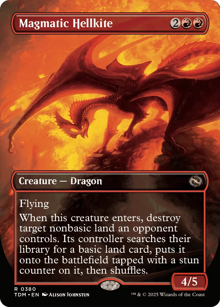 Magmatic Hellkite (Borderless) (TDM-380) - Tarkir: Dragonstorm Foil