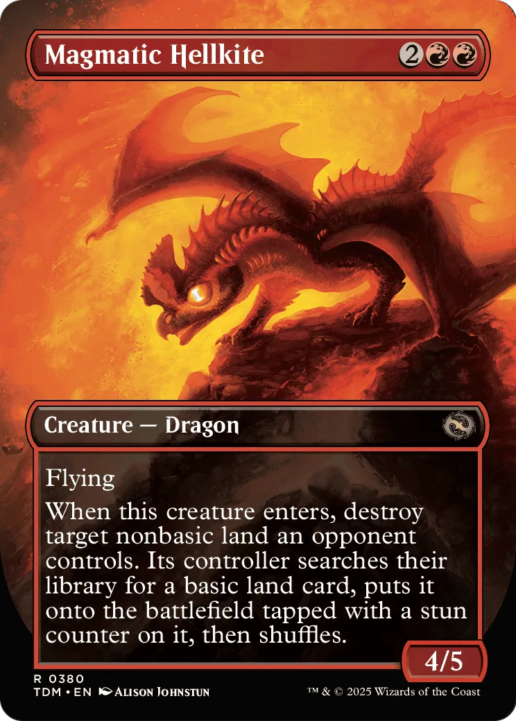 Magmatic Hellkite (Borderless) (TDM-380) - Tarkir: Dragonstorm Foil