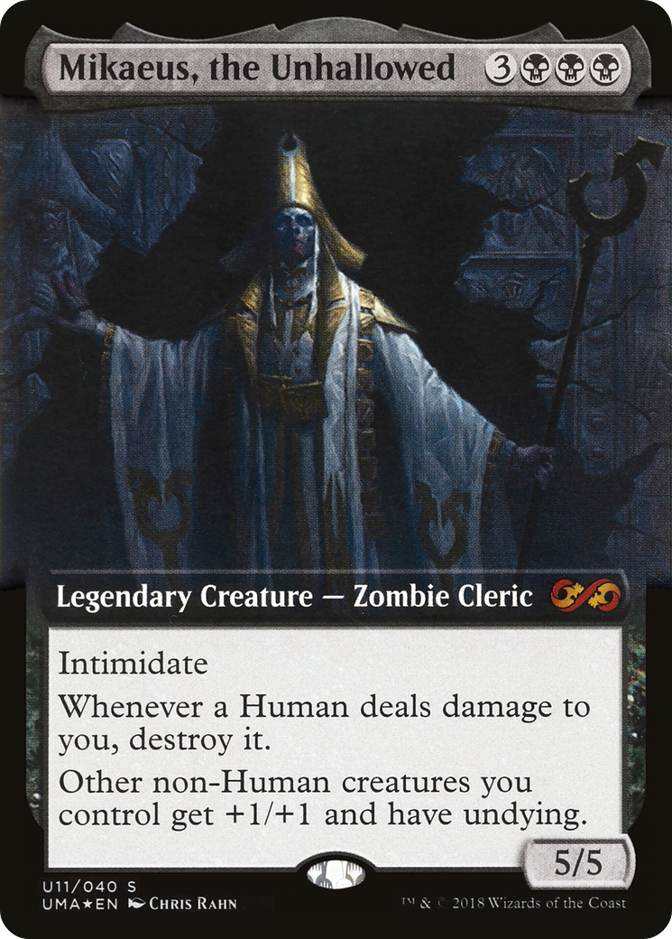 Mikaeus, the Unhallowed (UMA:BT-U11) - Ultimate Box Topper: (Extended Art) Foil