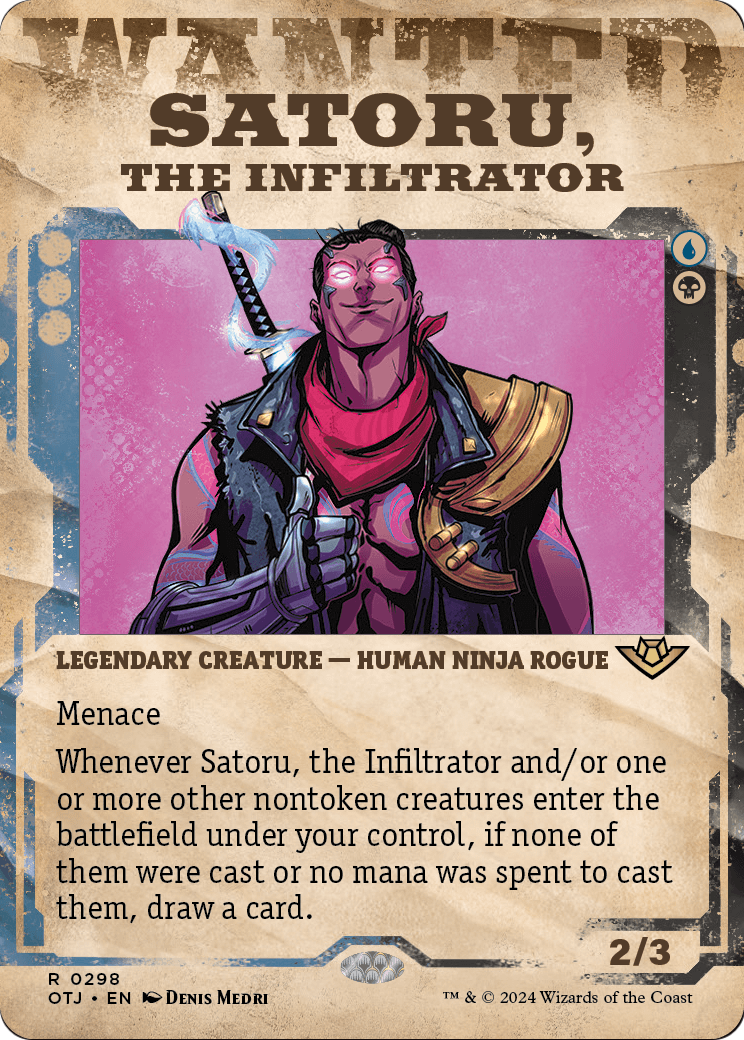 Satoru, the Infiltrator (Showcase) (OTJ-298) - Outlaws of Thunder Junction: (Showcase) (Borderless) Foil