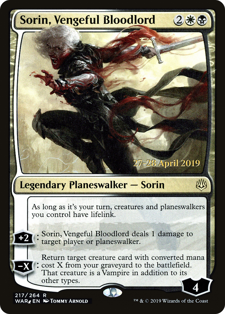 Sorin, Vengeful Bloodlord (PRE-217S) - War of the Spark Promos Foil