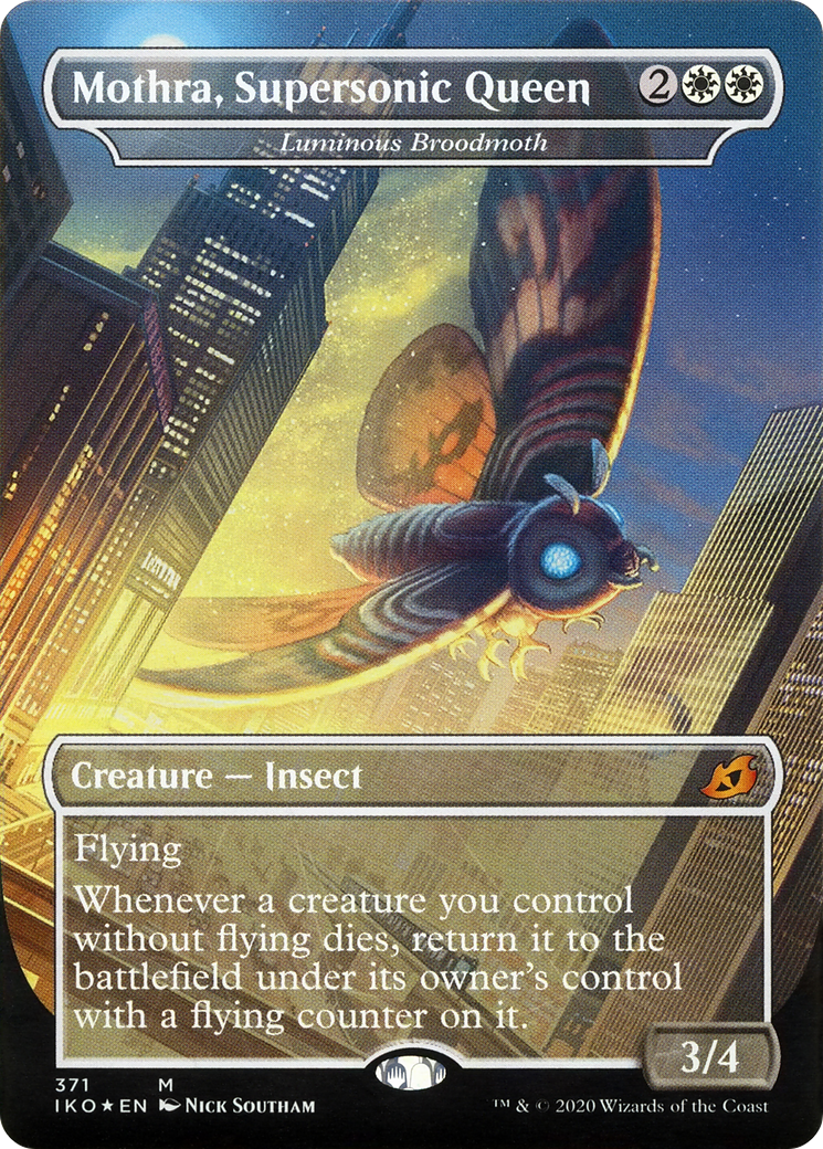 Mothra, Supersonic Queen - Luminous Broodmoth (IKO-371) - Ikoria: Lair of Behemoths / Mothra, Supersonic Queen (Borderless) Foil