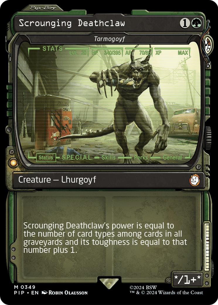 Scrounging Deathclaw - Tarmogoyf (Showcase) (PIP-349) - Fallout / Scrounging Deathclaw: (Showcase) Foil