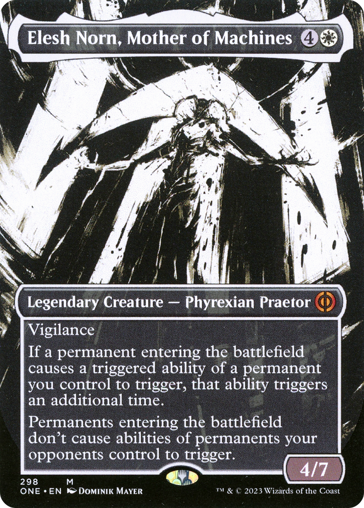 Elesh Norn, Mother of Machines (Showcase) (ONE-298) - Phyrexia: All Will Be One: (Showcase) (Borderless) Foil
