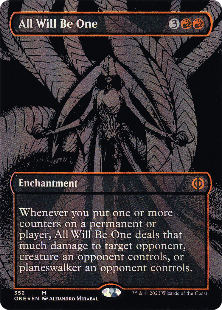 All Will Be One (Oil Slick Raised Foil) (ONE-352) - Phyrexia: All Will Be One (Borderless) Foil