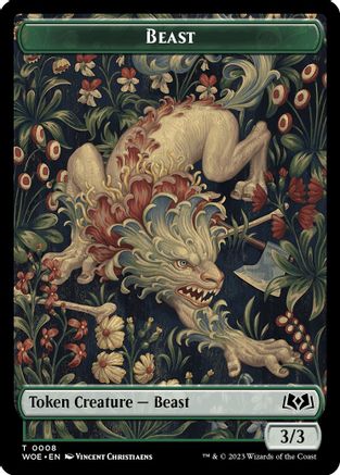 Beast // Food (0012) Double-Sided Token (WOE-8 // 12) - Wilds of Eldraine Foil