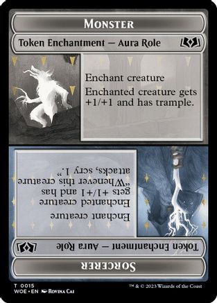 Monster Role / Sorcerer Role // Royal Role / Young Hero Role Double-Sided Token (WOE-15 // 16) - Wilds of Eldraine