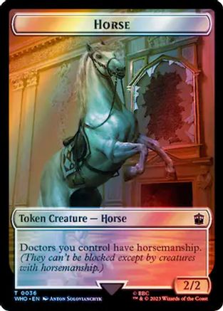 Horse // Clue (0053) Double-Sided Token (Surge Foil) (WHO-36 // 53) - Universes Beyond: Doctor Who Foil