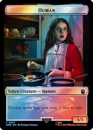 Human (0037) // Food (0057) Double-Sided Token (Surge Foil) (WHO-37 // 57) - Universes Beyond: Doctor Who Foil