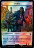 Human (0038) // Clue (0055) Double-Sided Token (Surge Foil) (WHO-38 // 55) - Universes Beyond: Doctor Who Foil
