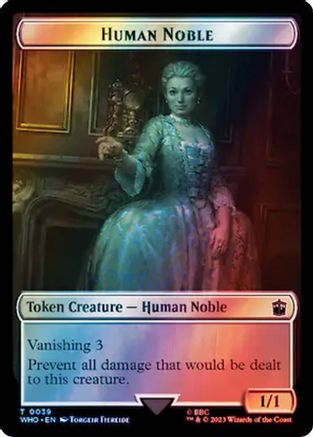 Human Noble // Treasure (0062) Double-Sided Token (Surge Foil) (WHO-39 // 62) - Universes Beyond: Doctor Who Foil