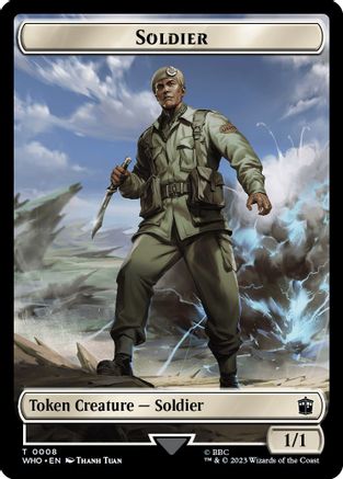 Soldier // Food (0025) Double-Sided Token (WHO-8 // 25) - Universes Beyond: Doctor Who Foil