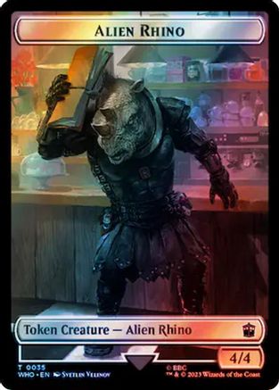 Alien Rhino // Alien Salamander Double-Sided Token (Surge Foil) (WHO-3 // 16) - Universes Beyond: Doctor Who Foil