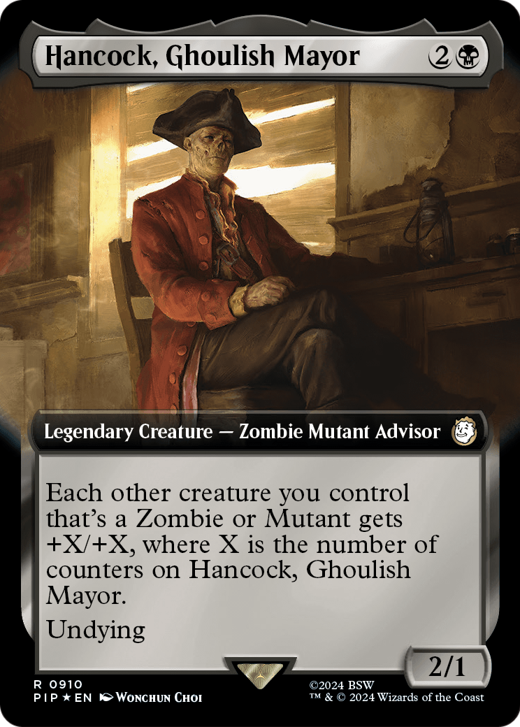 Hancock, Ghoulish Mayor (Extended Art) (Surge Foil) (PIP-910) - Fallout: (Extended Art) Foil