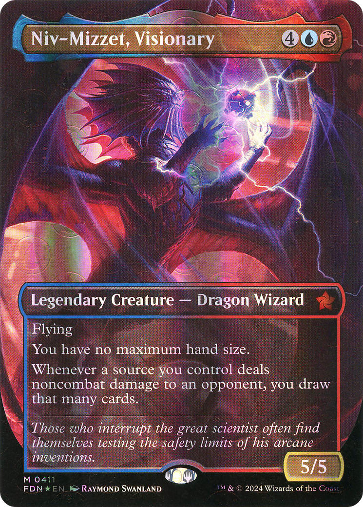 Niv-Mizzet, Visionary (Borderless) (Mana Foil) (FDN-411) - Foundations Foil