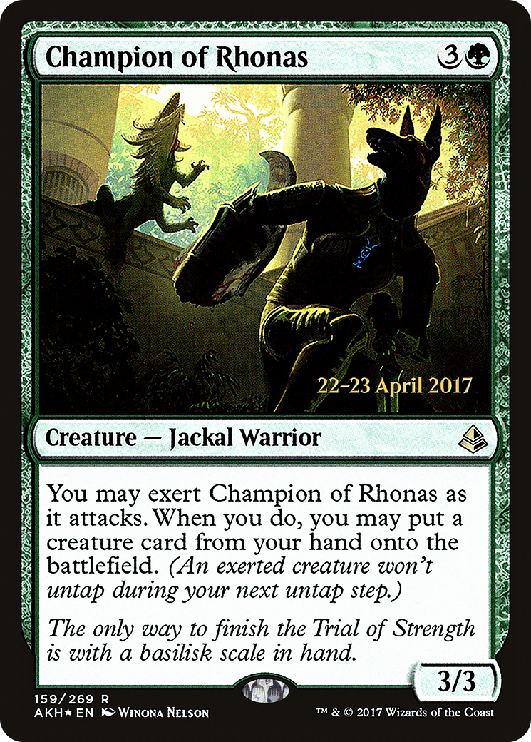 Champion of Rhonas (PRE-159S) - Amonkhet Promos Foil