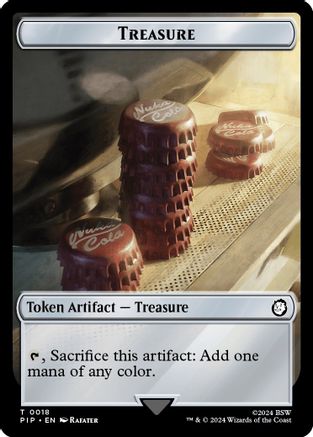 Treasure (0018) // Warrior Double-Sided Token (PIP-18 // 5) - Universes Beyond: Fallout Foil