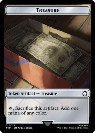 Treasure (0019) // Zombie Mutant Double-Sided Token (PIP-19 // 7) - Universes Beyond: Fallout Foil