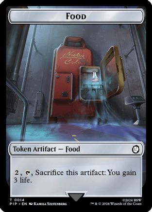 Food (0014) // Soldier (0004) Double-Sided Token (PIP-14 // 4) - Universes Beyond: Fallout Foil