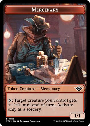 Mercenary // Meteorite Double-Sided Token (OTJ-10 // 17) - Outlaws of Thunder Junction Foil