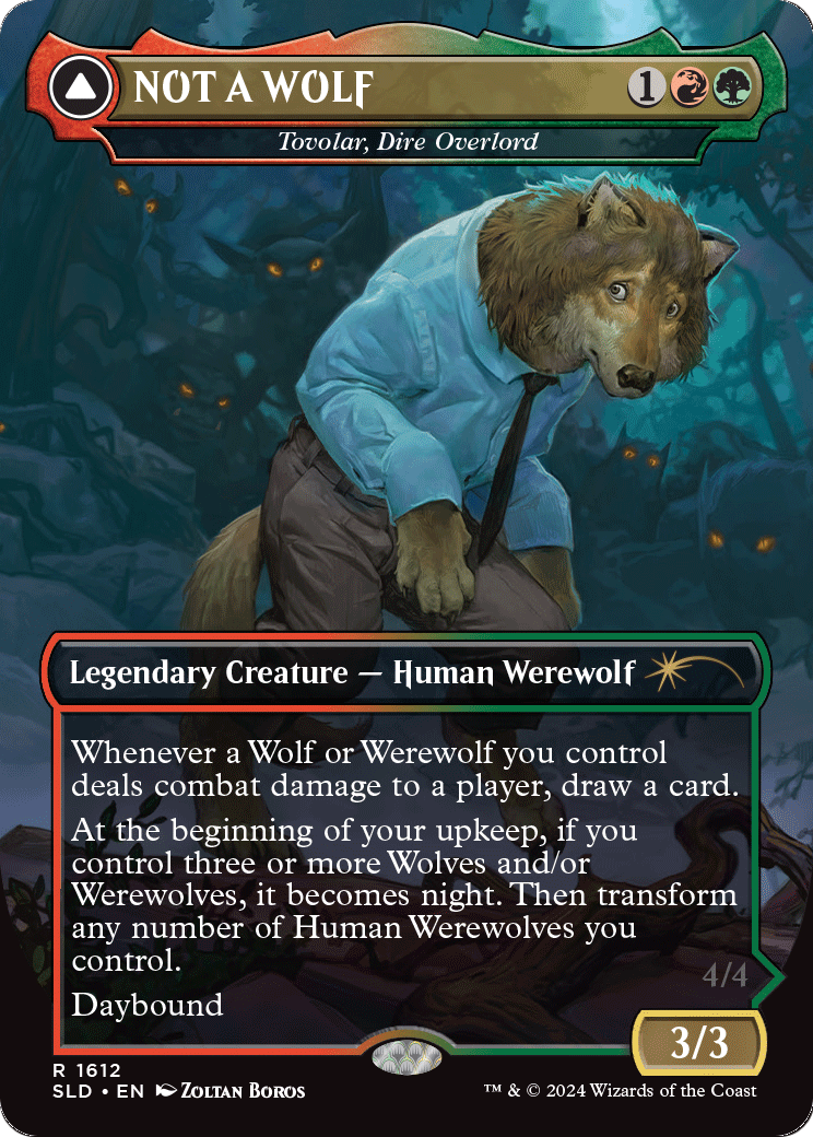 NOT A WOLF - Tovolar, Dire Overlord (SLD-1612) - Secret Lair Drop (Borderless)