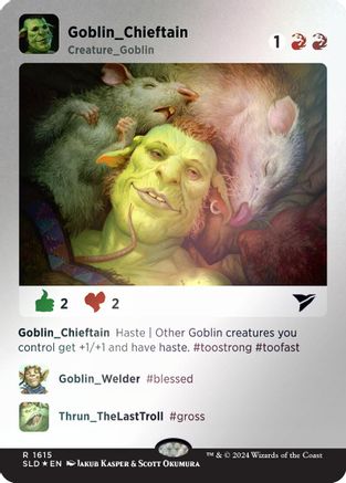 Goblin Chieftain (1615) (Rainbow Foil) (SLD-1615) - Secret Lair Drop Series Foil