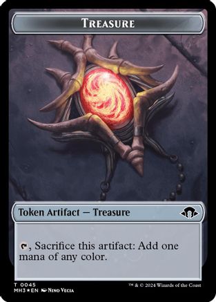 Treasure (Ripple Foil)  // Copy Double-Sided Token (MH3-34 // 1) - Modern Horizons 3 Foil
