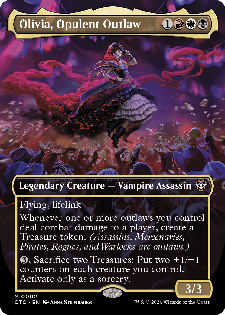 Olivia, Opulent Outlaw (Borderless) (OTC-002) - Outlaws of Thunder Junction Commander Foil