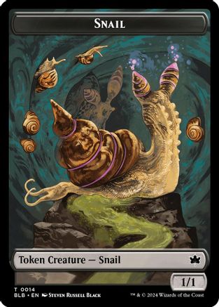 Snail // Thundertrap Trainer Double-Sided Token (BLB-14 // 9) - Bloomburrow Foil