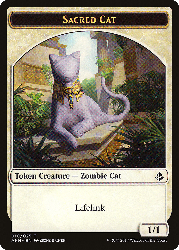 Sacred Cat Token (AKH-010) - Amonkhet Tokens