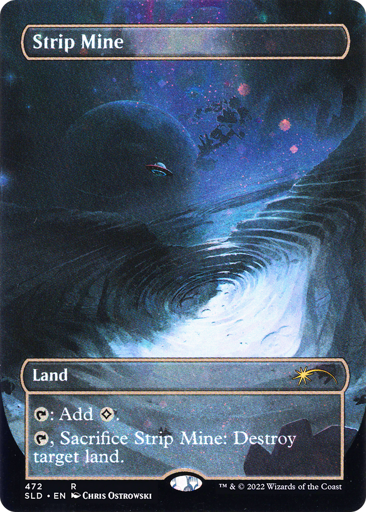 Strip Mine (Borderless) (Galaxy Foil) (SLD-472) - Secret Lair Drop Foil