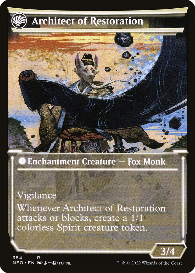 The Restoration of Eiganjo (Showcase) (NEO-354) - Kamigawa: Neon Dynasty: (Showcase, fandfc) Foil