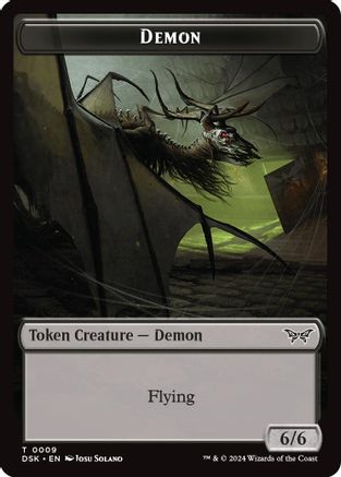 Demon // Manifest Double-Sided Token (DSK-9 // 18) - Duskmourn: House of Horror Foil