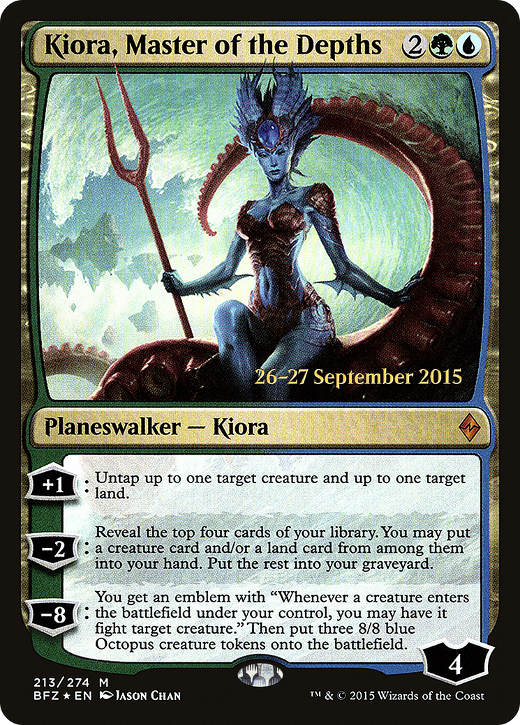Kiora, Master of the Depths (PRE-213S) - Battle for Zendikar Promos Foil