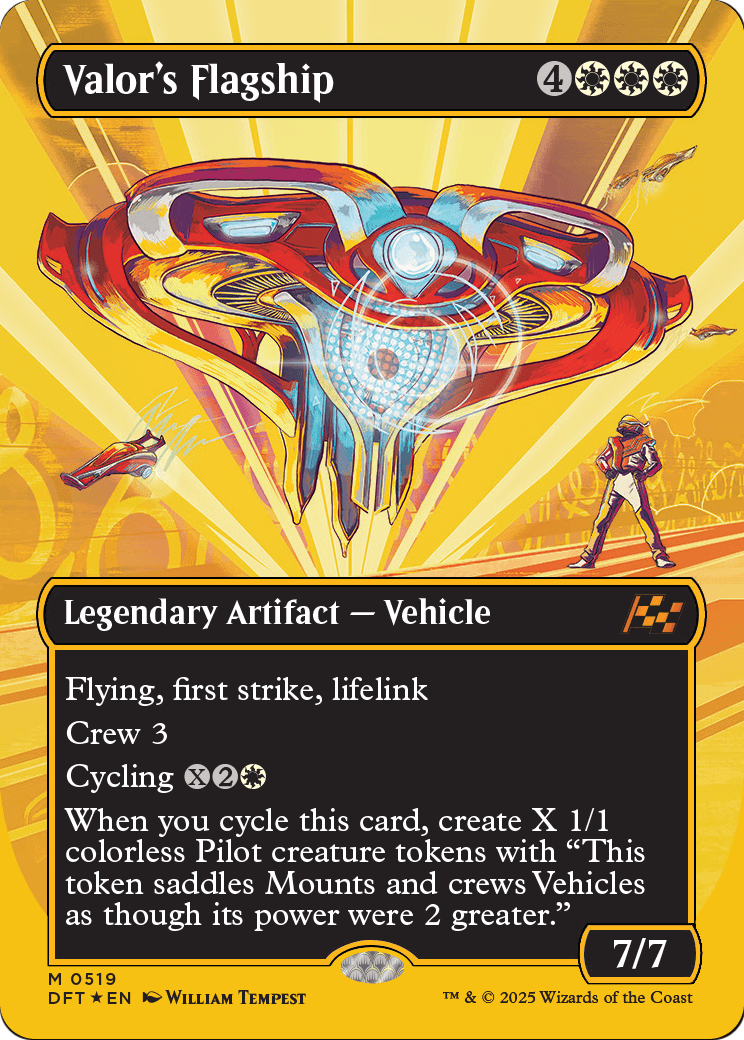 Valor's Flagship (Borderless) (First-Place Foil) (DFT-519) - Aetherdrift Foil