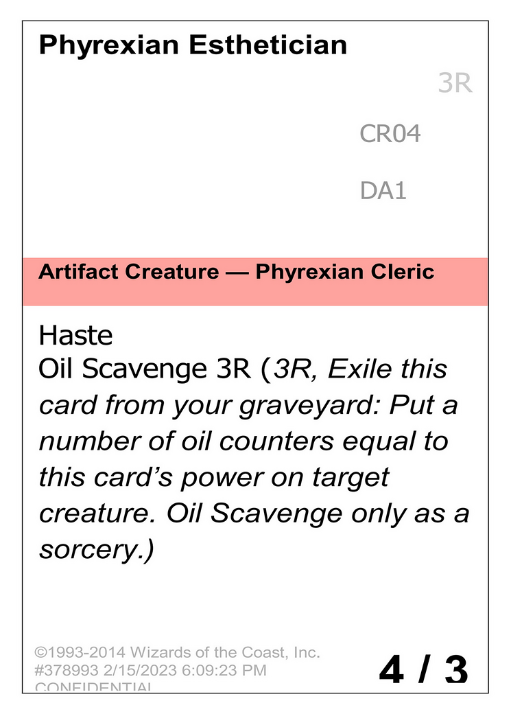 Phyrexian Esthetician (UNK-) - Unknown Event