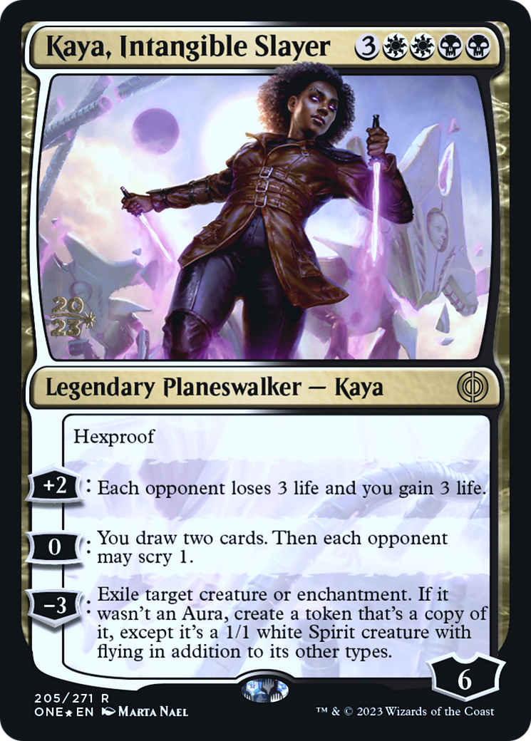 Kaya, Intangible Slayer (PRE-205) - Phyrexia: All Will Be One Promos Foil