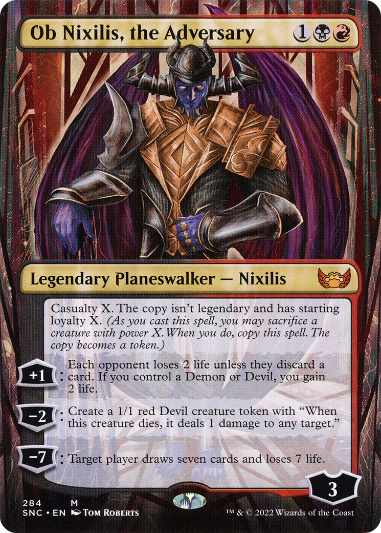 Ob Nixilis, the Adversary (Borderless) (SNC-284) - Streets of New Capenna Foil
