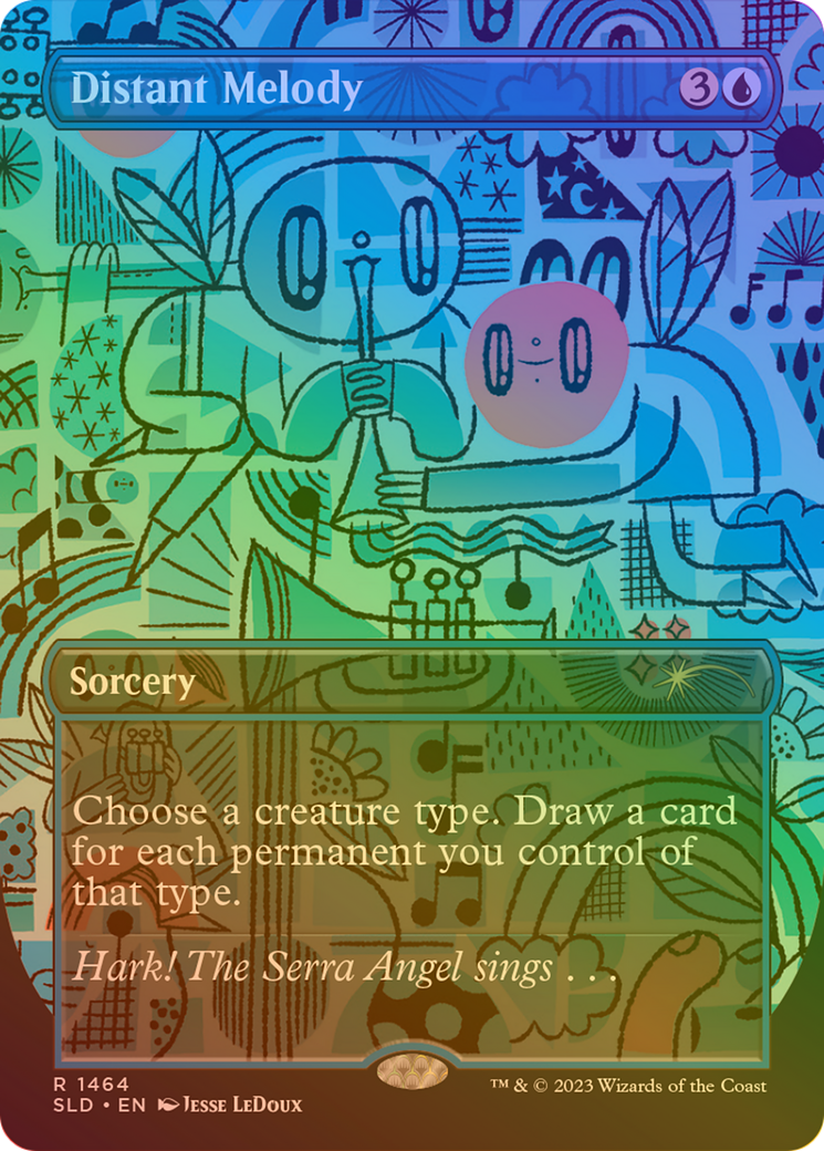 Distant Melody (Rainbow Foil) (SLD-1464) - Secret Lair Drop (Borderless) Foil