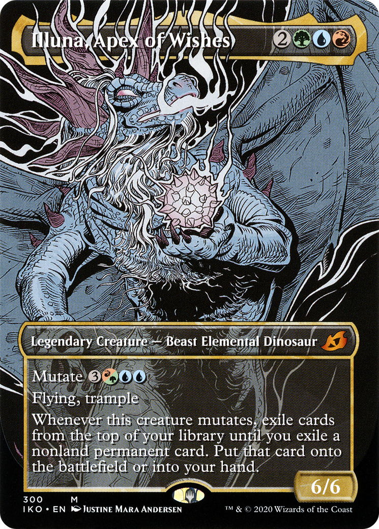 Illuna, Apex of Wishes (Showcase) (IKO-300) - Ikoria: Lair of Behemoths: (Showcase) (Borderless) Foil