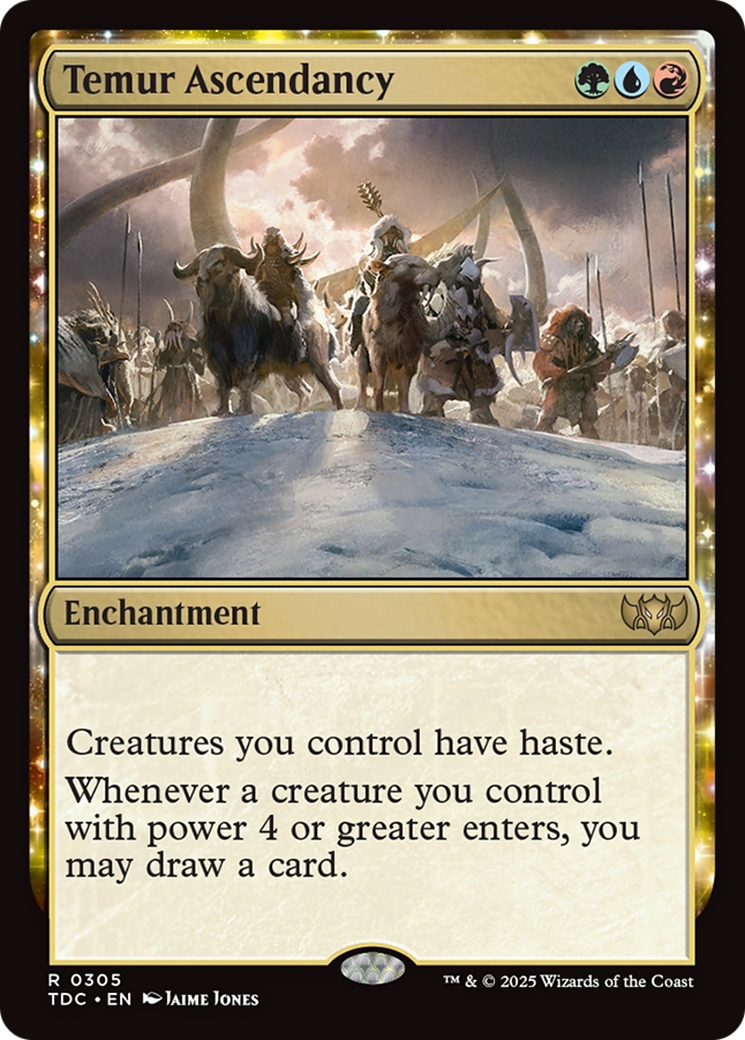 Temur Ascendancy (TDC-305) - Commander: Tarkir: Dragonstorm: (enchantment)