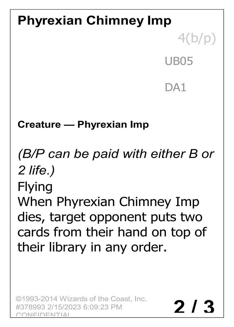 Phyrexian Chimney Imp (UNK-) - Unknown Event
