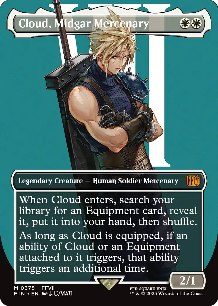 Cloud, Midgar Mercenary (Borderless) (FIN-375) - FINAL FANTASY Foil