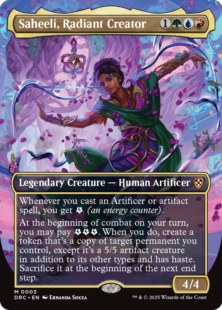 Saheeli, Radiant Creator (Borderless) (DRC-003) - Commander: Aetherdrift