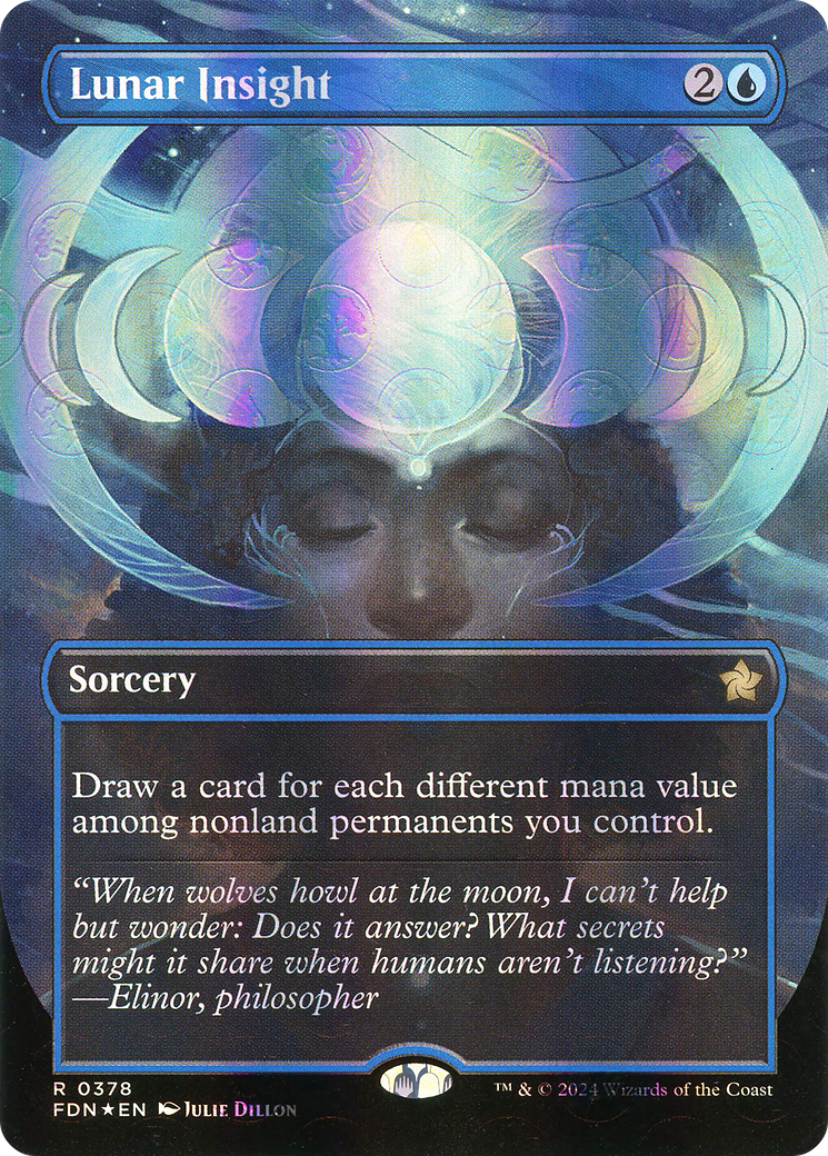 Lunar Insight (Borderless) (Mana Foil) (FDN-378) - Foundations Foil