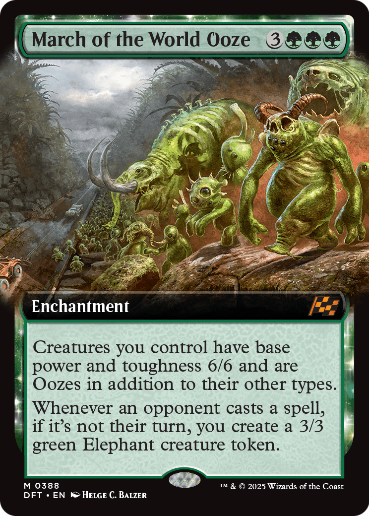 March of the World Ooze (Extended Art) (DFT-388) - Aetherdrift: (enchantment, Extended Art)