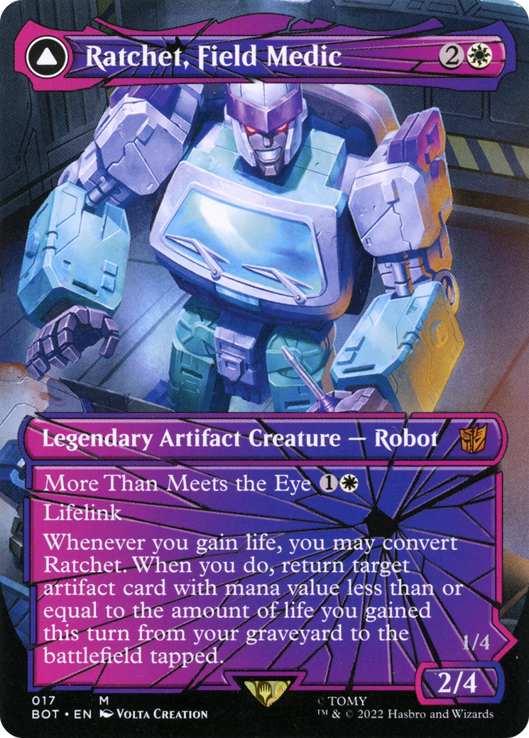 Ratchet, Field Medic (Shattered Glass) (BOT-017) - Transformers: (convertdfc, shatteredglass) (Borderless) Foil