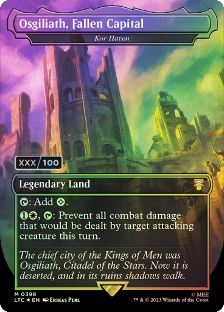 Osgiliath, Fallen Capital - Kor Haven (Serial Numbered) (LTC-398) - Tales of Middle-earth Commander / Osgiliath, Fallen Capital (Borderless) Foil