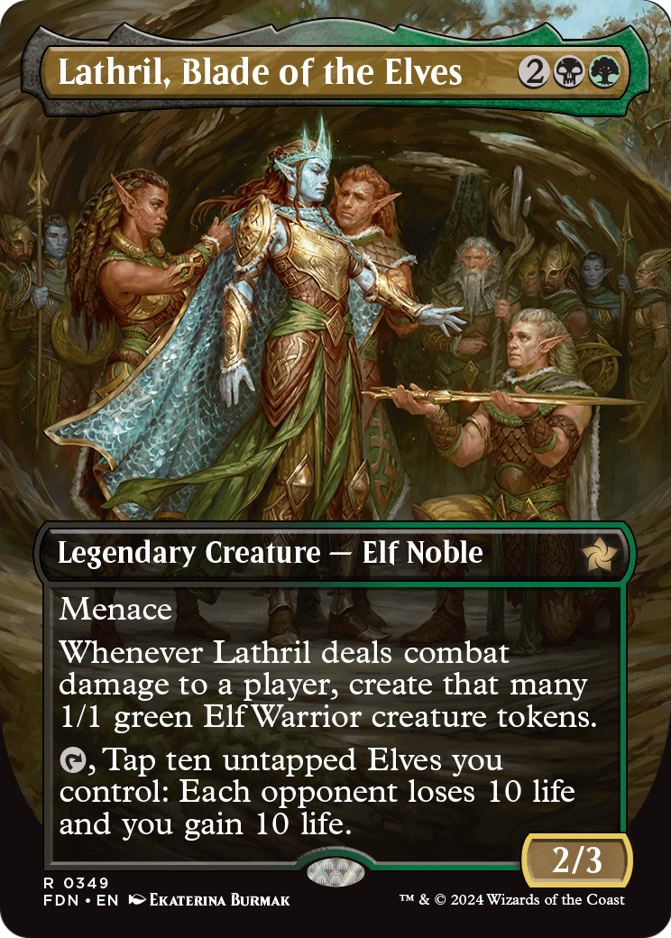 Lathril, Blade of the Elves (Borderless) (FDN-349) - Foundations Foil
