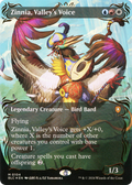 Zinnia, Valley's Voice (Borderless) (Raised Foil) (BLC-104) - Bloomburrow Commander Foil